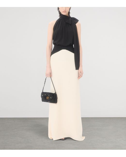 Valentino Black Silk Tie-Neck Top