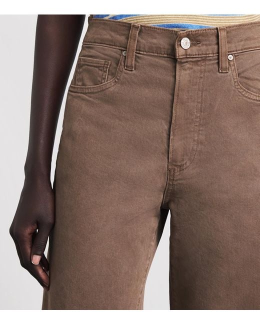 PAIGE Brown Arellia Skimmer High-Rise Wide-Leg Jeans