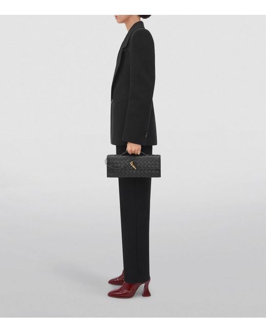 Bottega Veneta Black Leather Andiamo Clutch Bag
