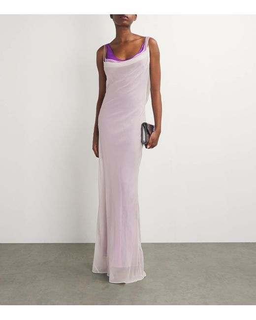 Christopher Esber Purple Tri-Layer Maxi Dress