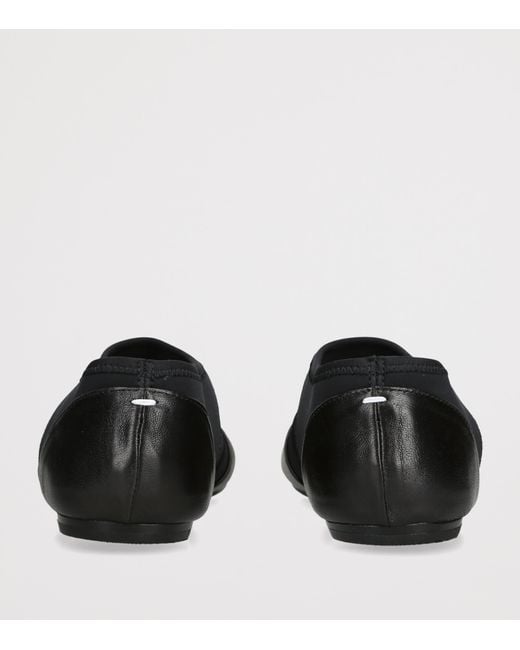 Maison Margiela Black Leather Tabi Jazz Slippers