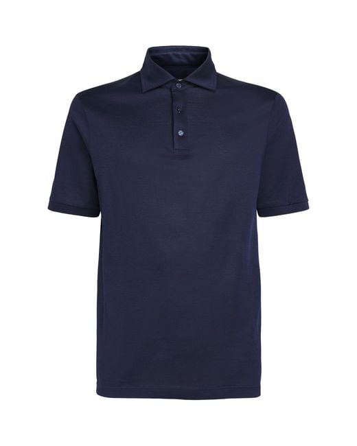 Eton of Sweden Blue Cotton Filo Di Scozia Polo Shirt for men