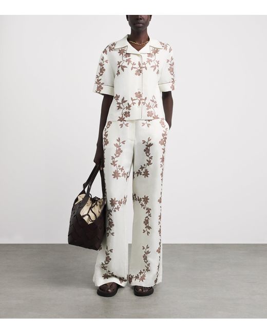 Claudie Pierlot White Floral Print Relaxed Shirt