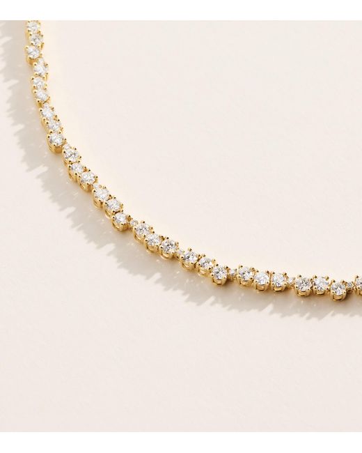 Suzanne Kalan Metallic And Round Diamond Deco Tennis Necklace
