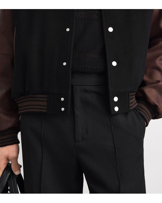 Represent Black Wool-Blend Bomber Jacket for men