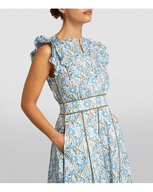 ME+EM Blue Me+em Floral Print Maxi Dress