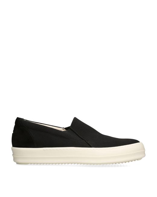 Rick Owens Black Denim-Suede Penta Boat Sneakers for men