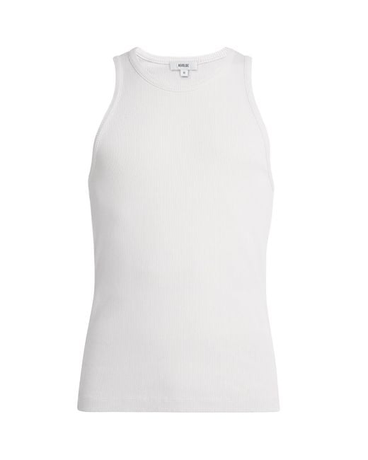 Agolde White Ribbed Viggo Tank Top for men
