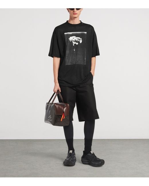 Balenciaga Black Graphic Print T-Shirt for men