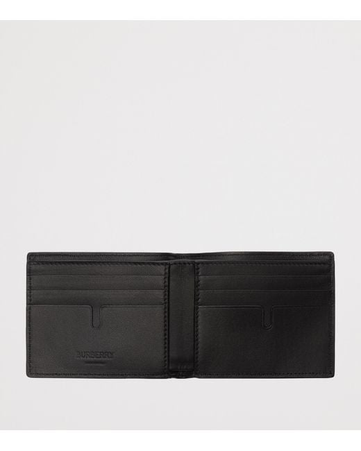 Burberry Black City Check Slim Bifold Wallet for men