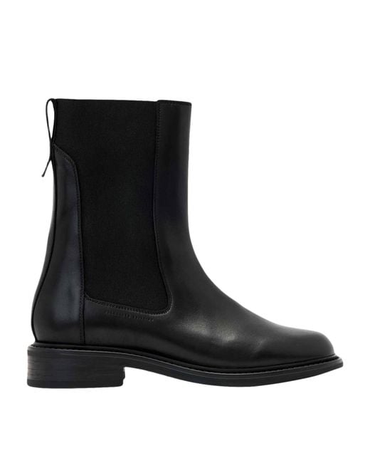 AllSaints Black Leather Beryl Boots