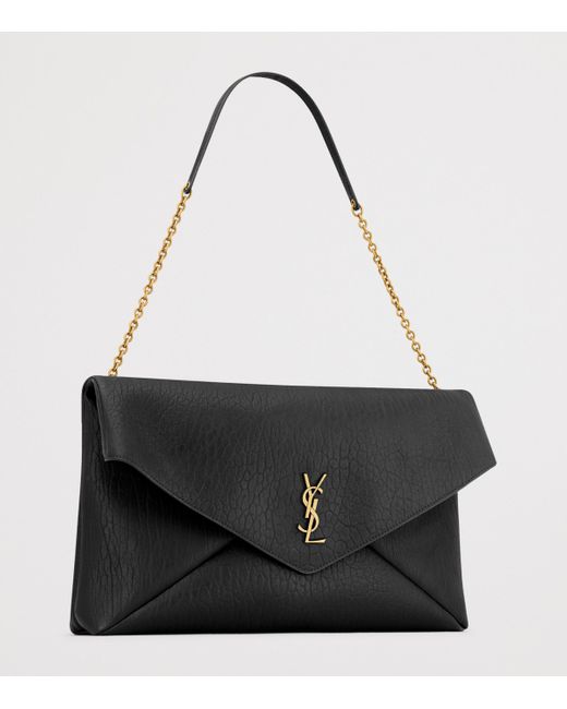 Saint Laurent Black Extra-Large Cassandre Envelope Pouch