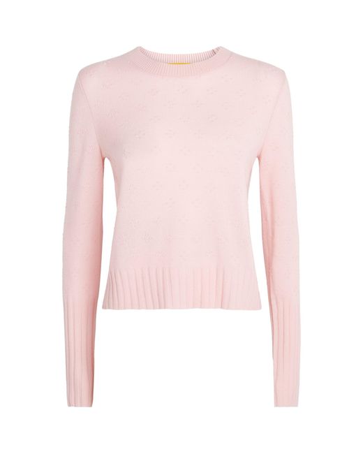 Guest In Residence Pink Cashmere Compass Shrunken Sweater