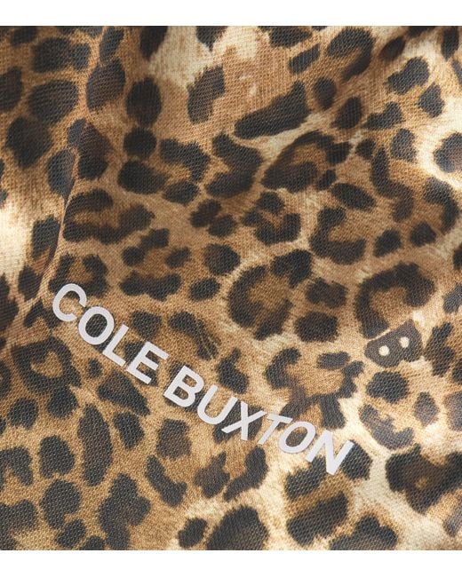 Cole Buxton Natural Leopard Track Trousers for men