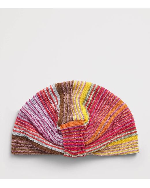 Missoni Pink Knot-Front Stripe Turban