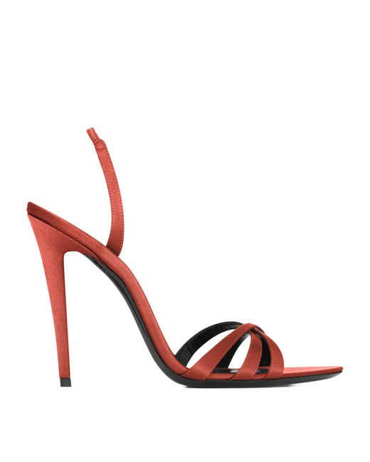 Saint Laurent Red Satin Kate Sandals 110