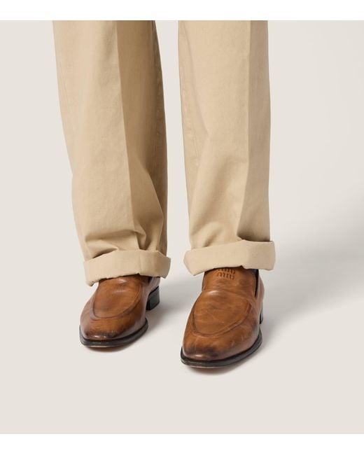 Miu Miu Natural Cotton Gabardine Trousers