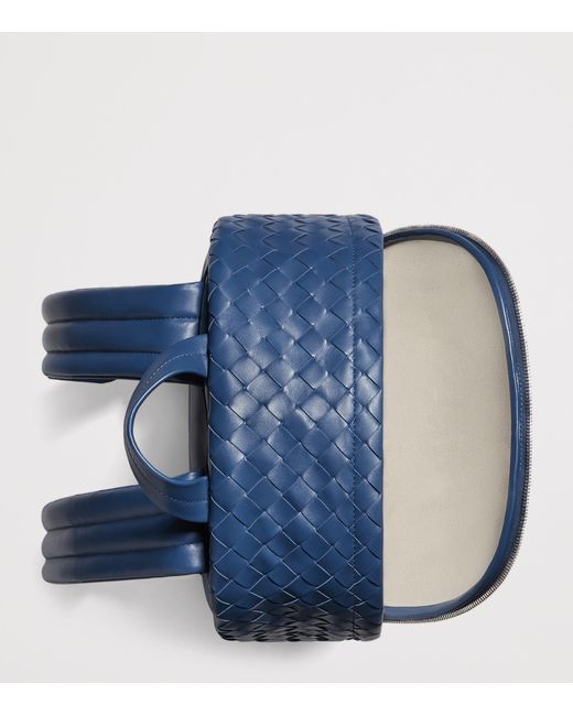Bottega Veneta Blue Calfskin Intrecciato Backpack for men