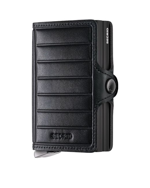 Secrid Black Embossed Leather Lines Twinwallet for men