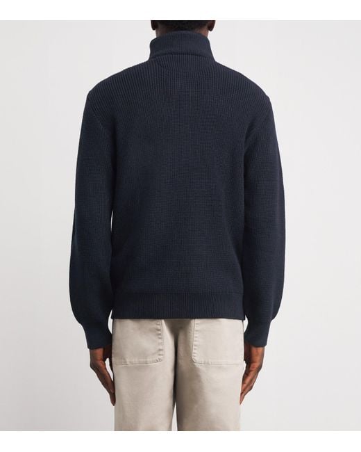 Paul & Shark Blue Wool-Blend High-Neck Sweater for men
