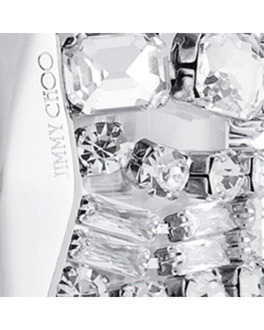 Jimmy Choo White Crystal-Embellished Zandra Bracelet
