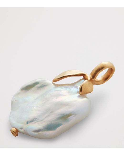 Monica Vinader White Vermeil And Keshi Pearl Pendant