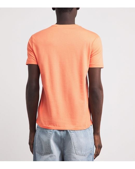 Polo Ralph Lauren Orange Cotton Custom Slim-Fit T-Shirt for men