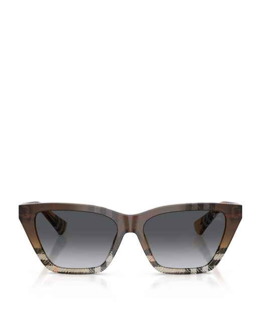 Burberry Gray Acetate Be4468 Cat Eye Sunglasses