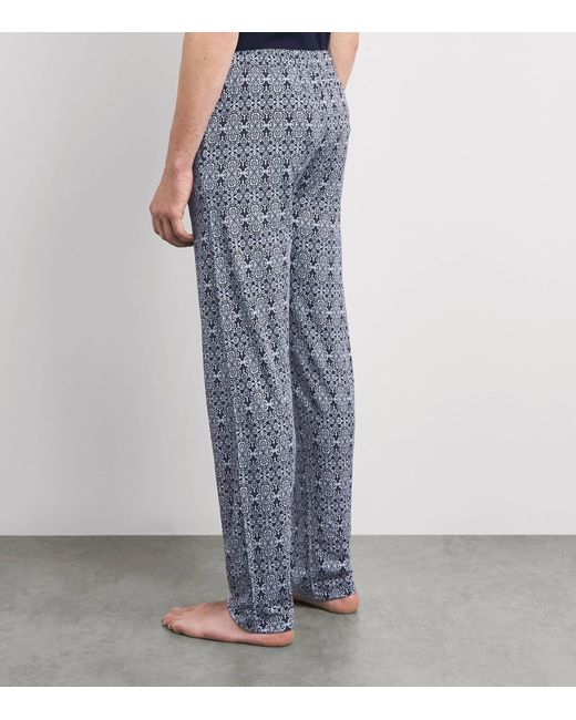 Hanro Blue Cotton Night & Day Lounge Trousers for men