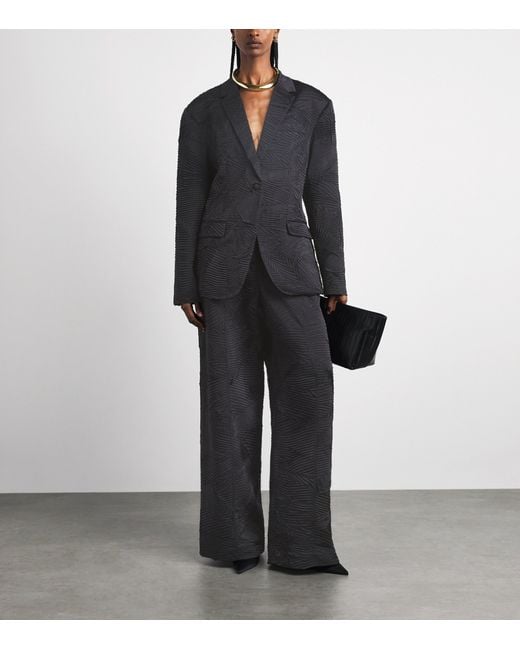 Ulla Johnson Blue Satin Crinkled Carine Trousers