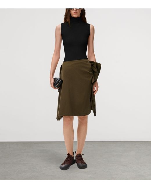 Loewe Green Asymmetric Midi Pencil Skirt