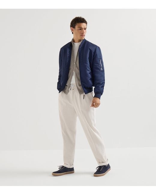 Brunello Cucinelli Blue Suede Sneakers for men