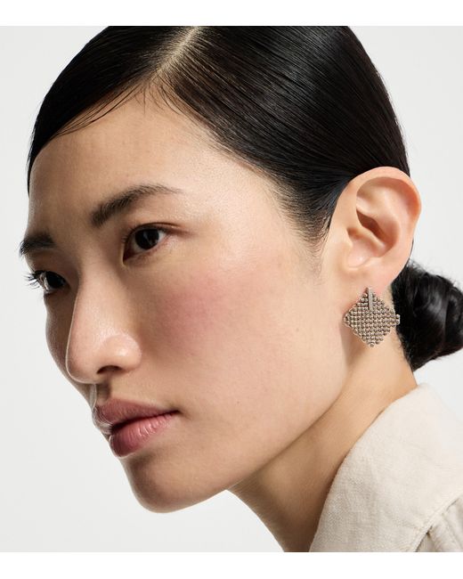 Brunello Cucinelli Gray Sterling Square Earrings