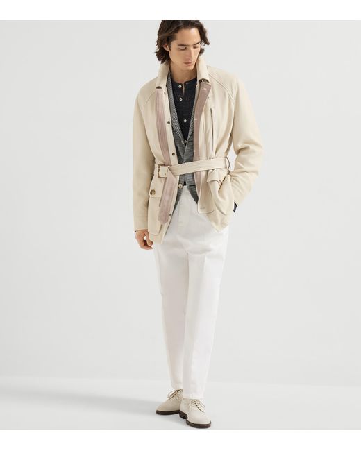 Brunello Cucinelli Natural Safari Leather Jacket for men