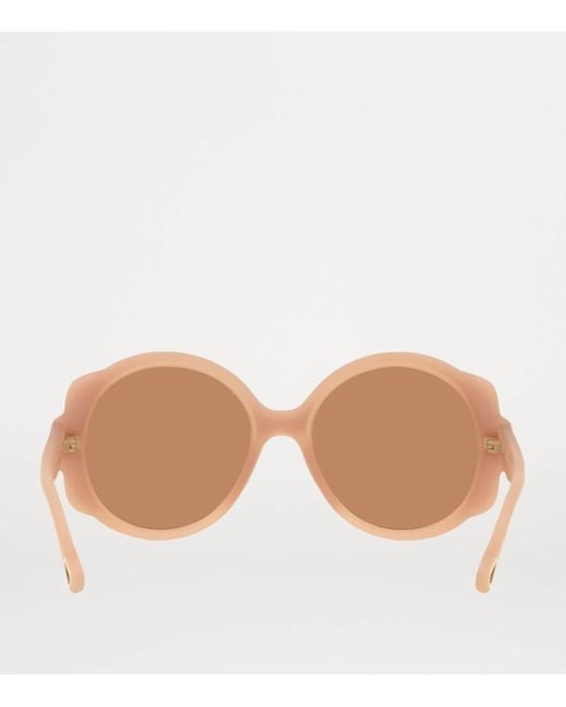 Chloé Brown Round Flower Sunglasses