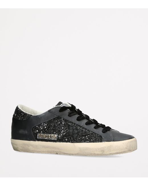 Golden Goose Deluxe Brand Black Glitter Super Star Low-Top Sneakers