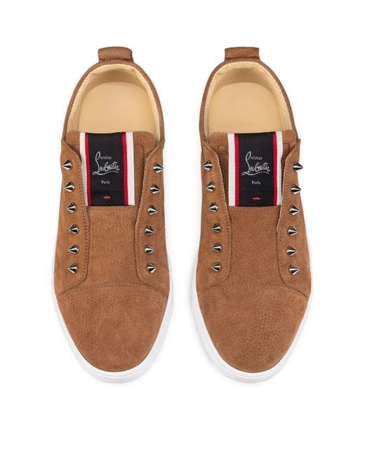 Christian Louboutin Brown F.A.V Fique A Vontade Suede Sneakers for men