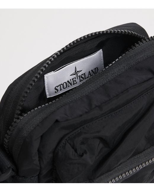 Stone Island Black Coated-Nylon Logo Cross-Body Bag for men