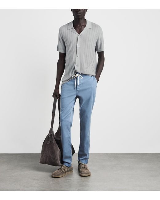 PAIGE Gray Knitted Copley Polo Shirt for men