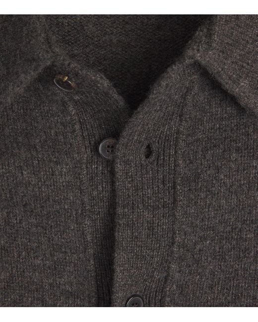 FRAME Black Yak-Merino Wool Cardigan for men