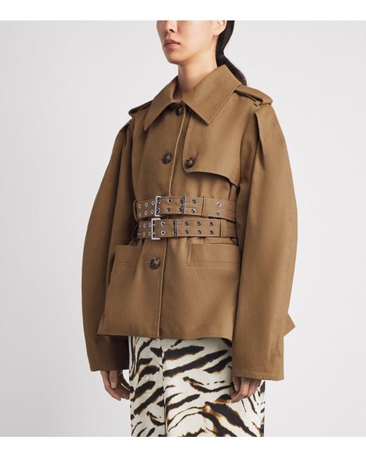 Ganni Brown Cotton Belted Workwear Jacket