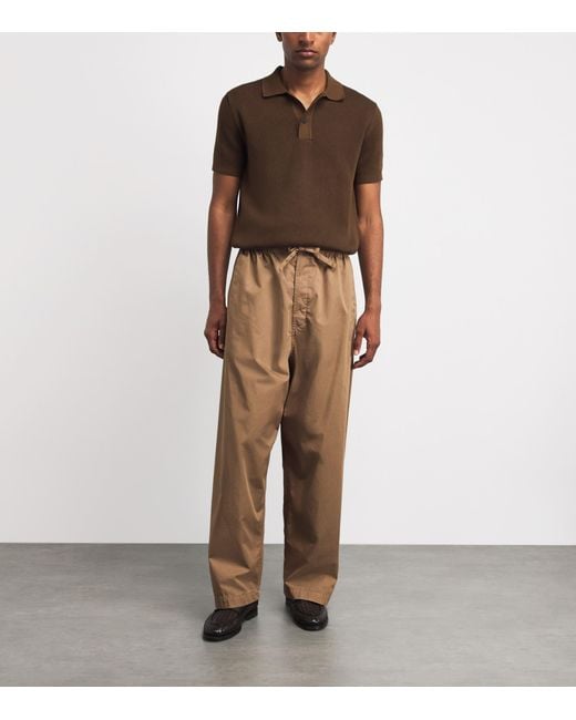 Sunspel Brown Cotton Rib-Knit Polo Shirt for men