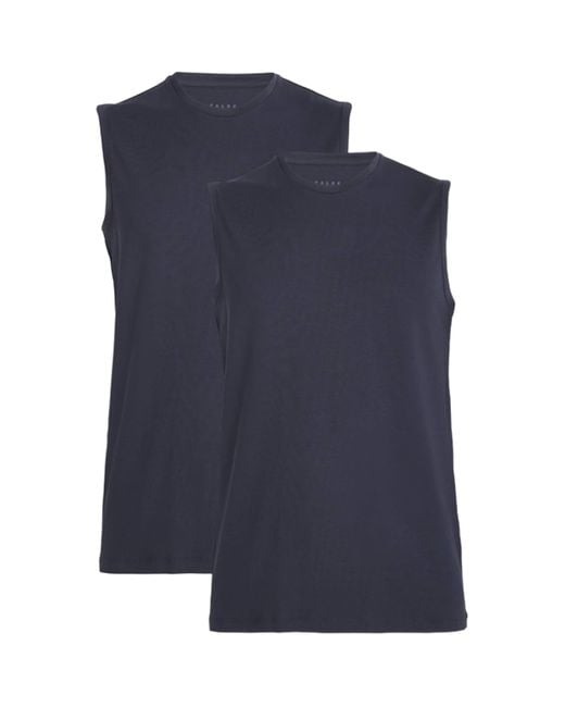 Falke Blue Cotton-Blend Daily Comfort Muscle Shirt for men