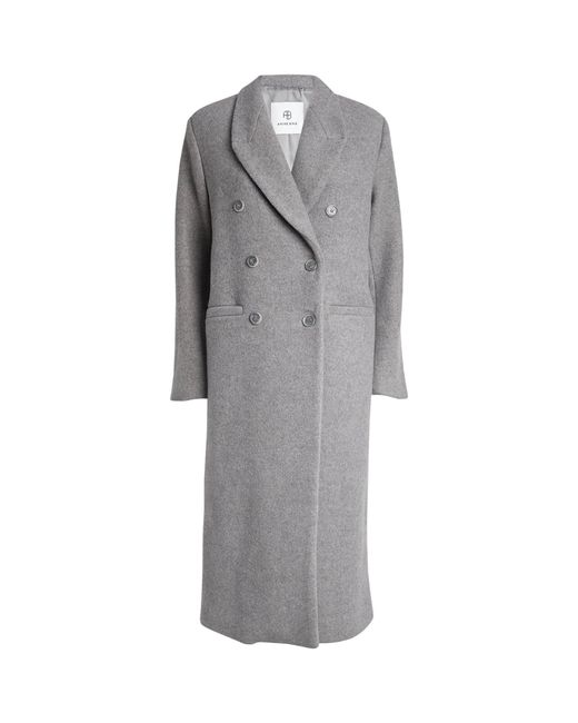 Anine Bing Wool-blend Olly Coat in Grey (Gray) - Lyst