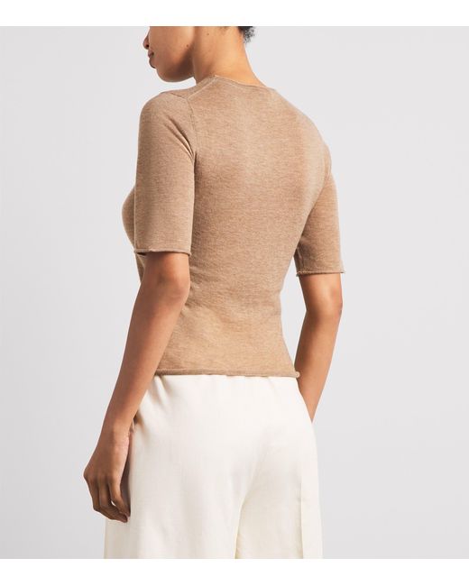 ME+EM Brown Cashmere T-Shirt