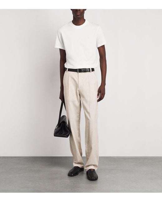 Sandro White Cotton Logo-Patch T-Shirt for men