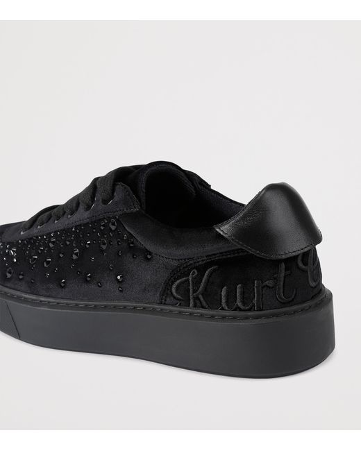 Kurt Geiger Black Embellished Albion Retro Sneakers for men