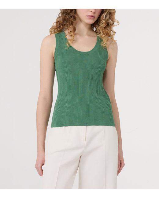Weekend by Maxmara Green Rib-Knit Tank Top