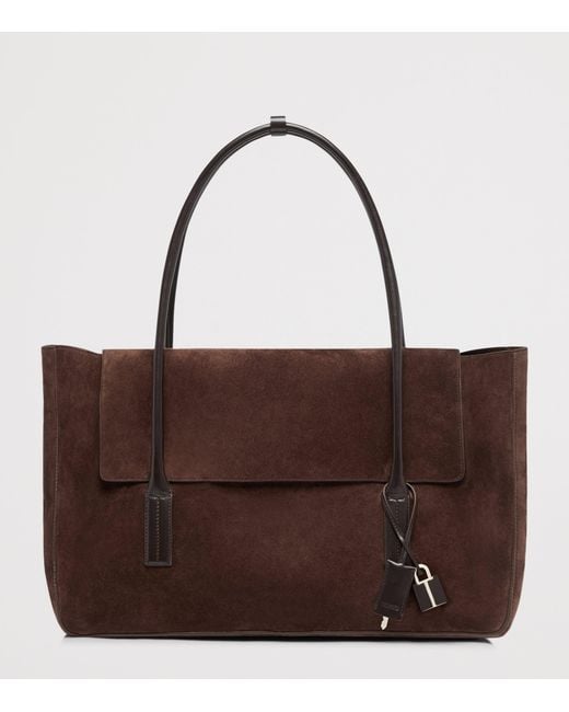 Tom Ford Brown Large Suede Eclipse Shoulder Bag