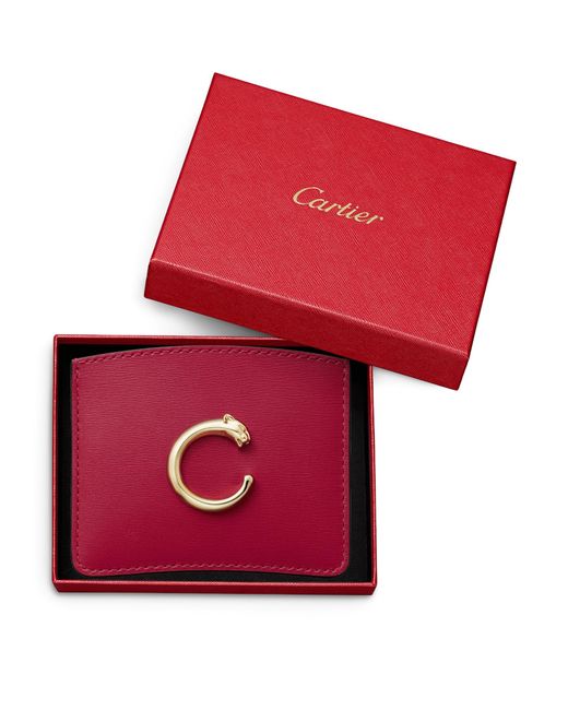 Cartier Red Panthère De Simple Card Holder